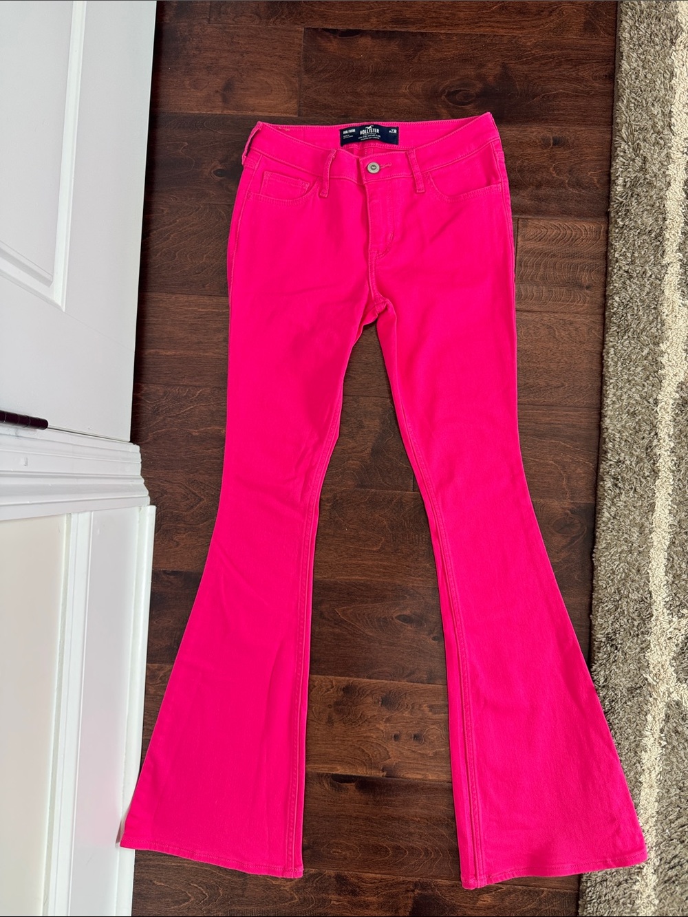 Hollister Low-Rise Vintage Flare Soft Stretch Jeans Pants Hot Pink, Size 00